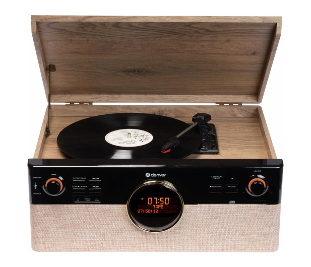 Denver Miniwieża Denver MRD-180 z gramofonem i radio DAB+/FM drewni - 1535052 - zdjęcie 3